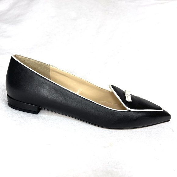 NWT J.Crew Black and White Loafers with Bow Detail - Picture 8 of 10